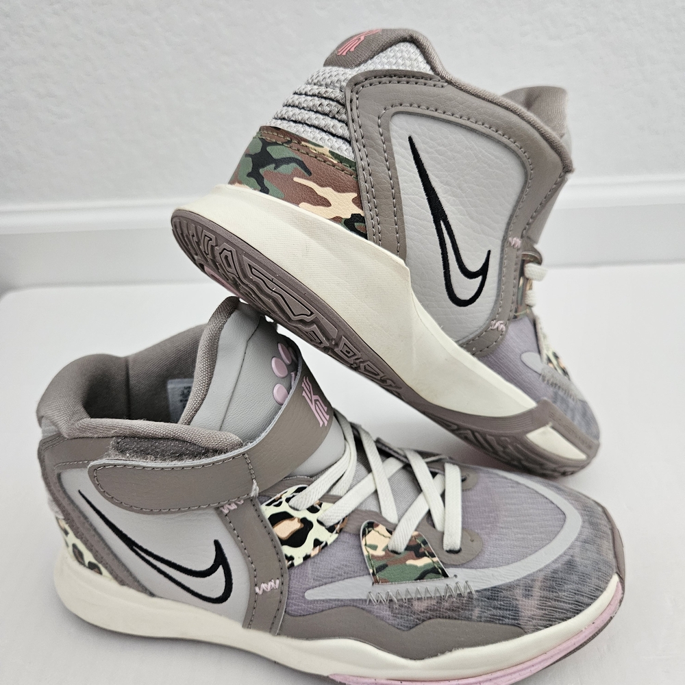 Nike Kyrie Infinity Leopard Camo Girls Size 1.5Y Basketball Shoes - Picture 5 of 8